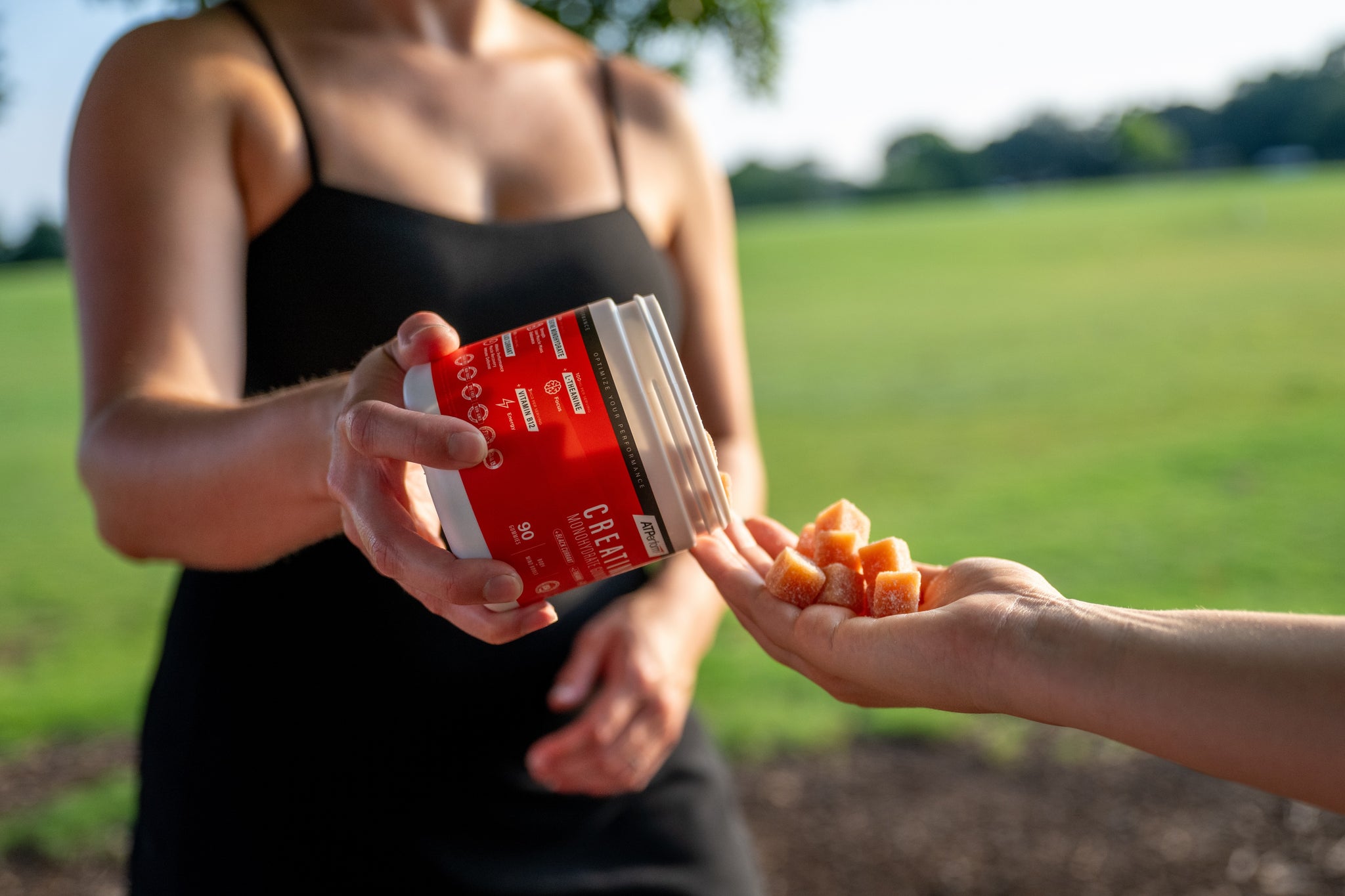 Sharing Creatine Monohydrate Gummies after workout