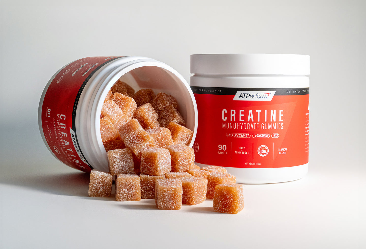 Creatine Monohydrate Gummies close up on them in the container