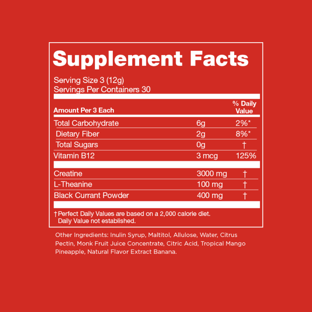 Creatine Monohydrate Gummies Supplement Facts